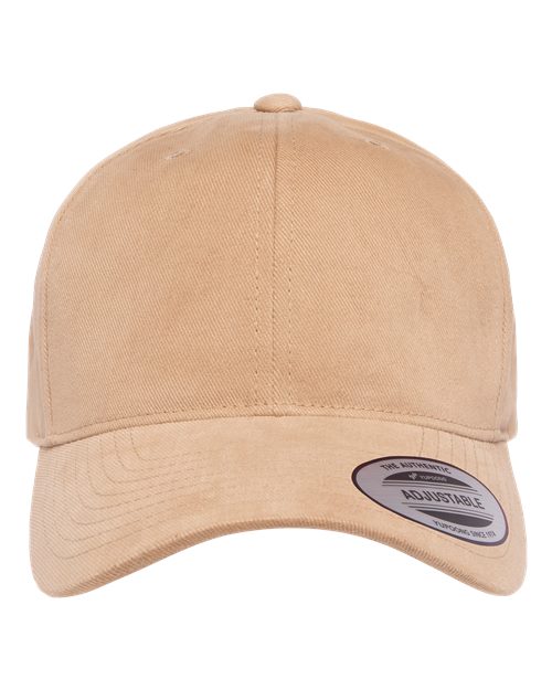 Structured Brushed Twill Cap - Khaki Front