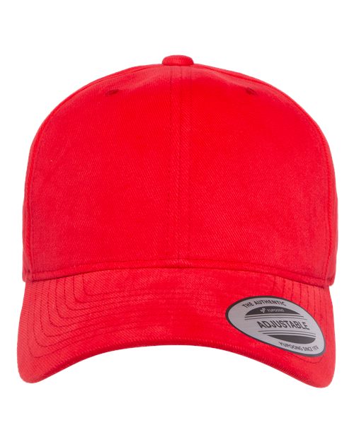 Structured Brushed Twill Cap - Red Front