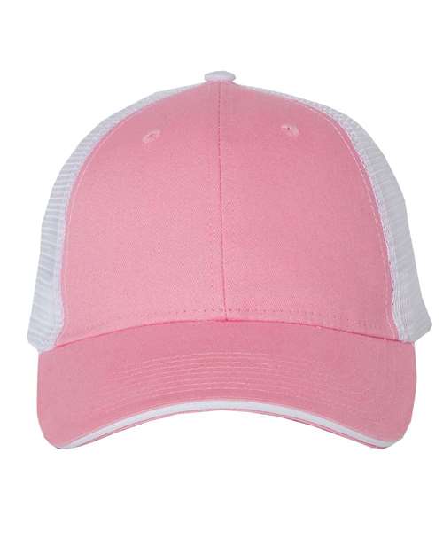 Sandwich Trucker Cap - Pink/ White Front