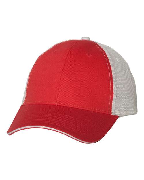 Sandwich Trucker Cap - Red/ White Front