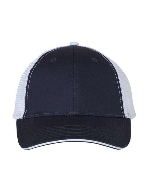 Sandwich Trucker Cap - Navy/ White Front