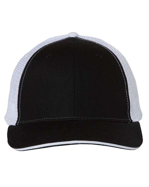 Sandwich Trucker Cap - Black/ White Front