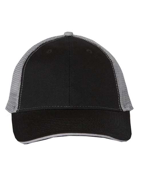 Sandwich Trucker Cap - Black/ Grey Front