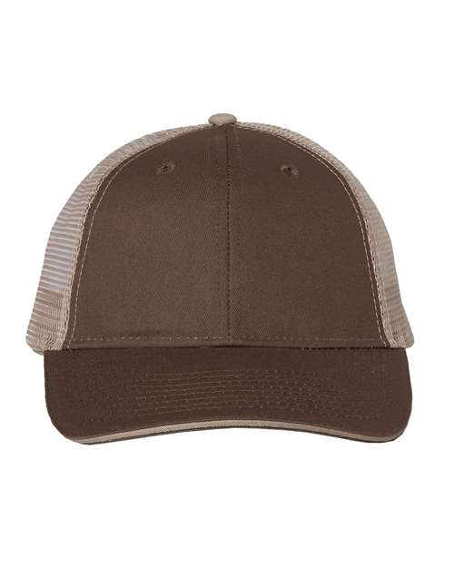 Sandwich Trucker Cap - Brown/ Khaki Front