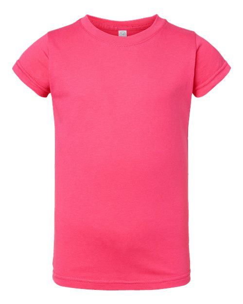Toddler Girls Fine Jersey Tee - Hot Pink Front