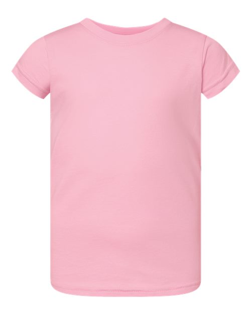 Toddler Girls Fine Jersey Tee - Pink Front