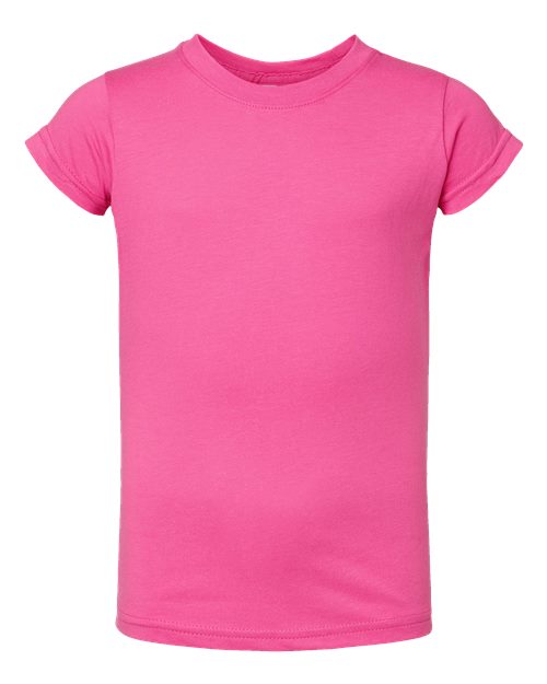 Toddler Girls Fine Jersey Tee - Raspberry Front
