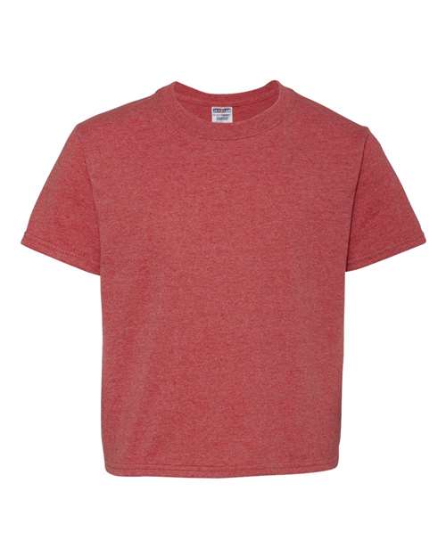 Youth Dri-Power® 50/50 T-Shirt - Vintage Heather Red Front