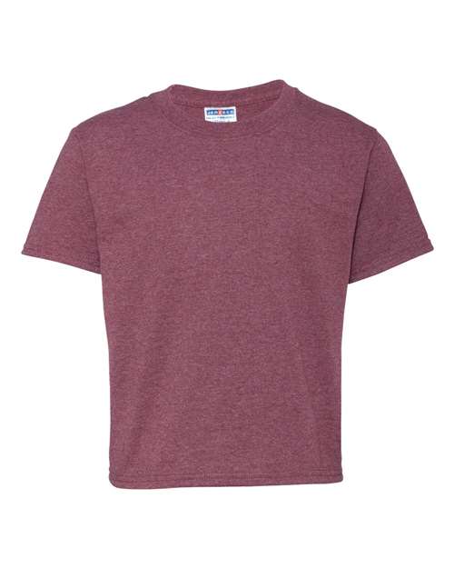 Youth Dri-Power® 50/50 T-Shirt - Vintage Heather Maroon Front