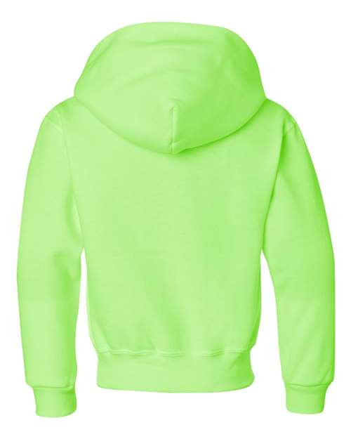 Youth NuBlend® Hooded Sweatshirt - Neon Green Back