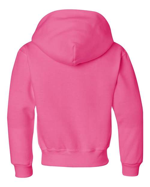 Youth NuBlend® Hooded Sweatshirt - Neon Pink Back