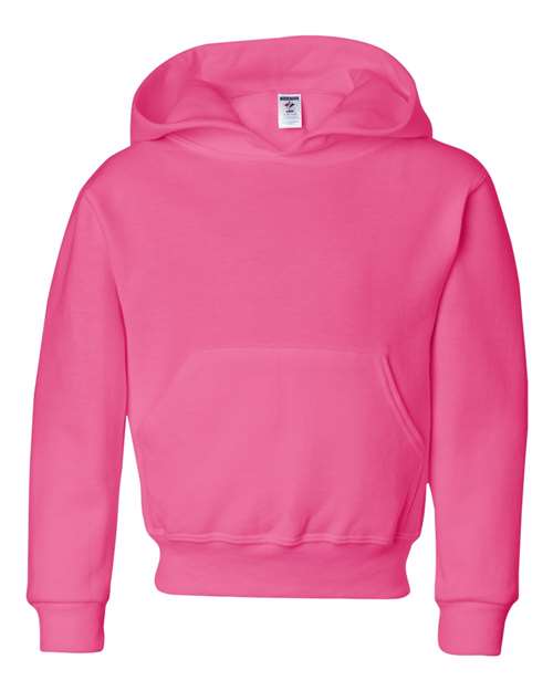 Youth NuBlend® Hooded Sweatshirt - Neon Pink Front