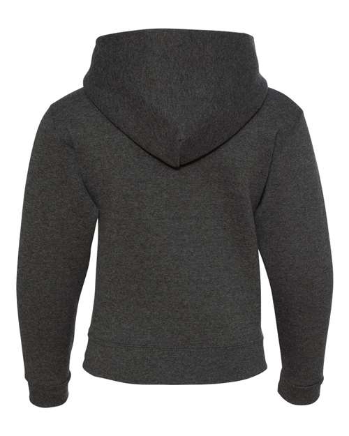 Youth NuBlend® Hooded Sweatshirt - Black Heather Back