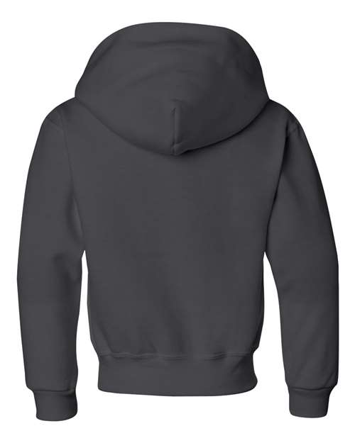 Youth NuBlend® Hooded Sweatshirt - Charcoal Grey Back