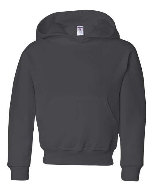 Youth NuBlend® Hooded Sweatshirt - Charcoal Grey Front