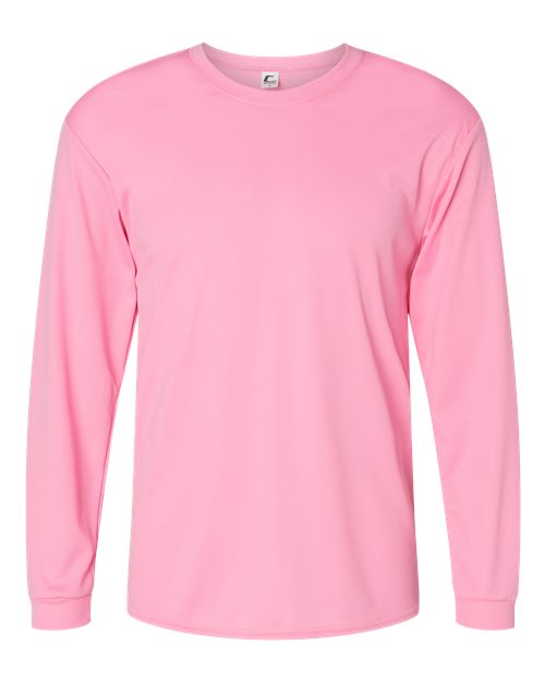 Unisex Performance Long Sleeve T-Shirt - Pink Front