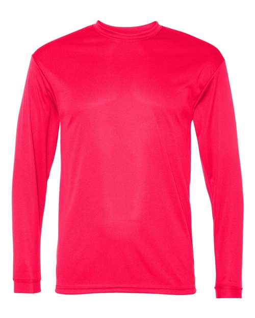 Unisex Performance Long Sleeve T-Shirt - Hot Coral Front