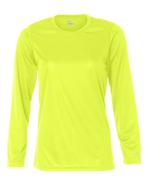 Women's B-Core Long Sleeve T-Shirt - Safety Yellow Front