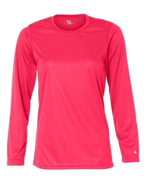 Women's B-Core Long Sleeve T-Shirt - Hot Coral Front