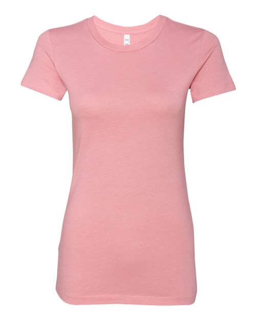 Women's Slim Fit Tee - Heather Pink Front