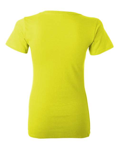 Women’s Jersey Deep V-Neck Tee - Neon Yellow Back