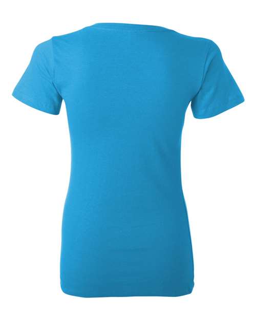 Women’s Jersey Deep V-Neck Tee - Neon Blue Back