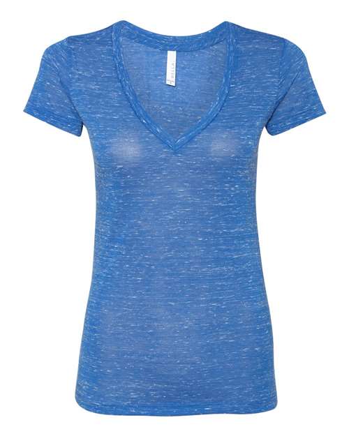 Women’s Jersey Deep V-Neck Tee - True Royal Marble Front
