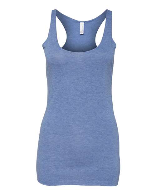 Women's Triblend Racerback Tank - Blue Triblend Front