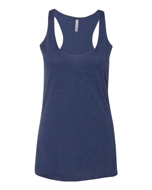 Women's Triblend Racerback Tank - Navy Triblend Front