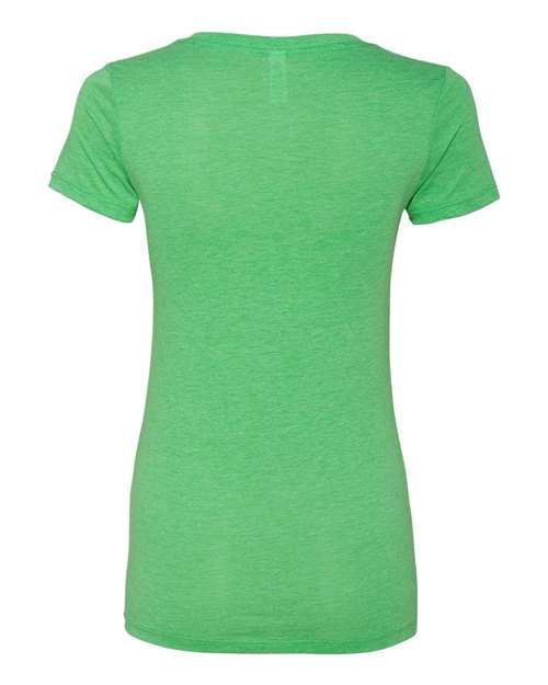 Women’s Triblend Deep V-Neck Tee - Green Triblend Back