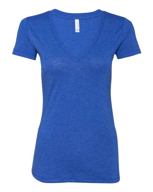 Women’s Triblend Deep V-Neck Tee - True Royal Triblend Front