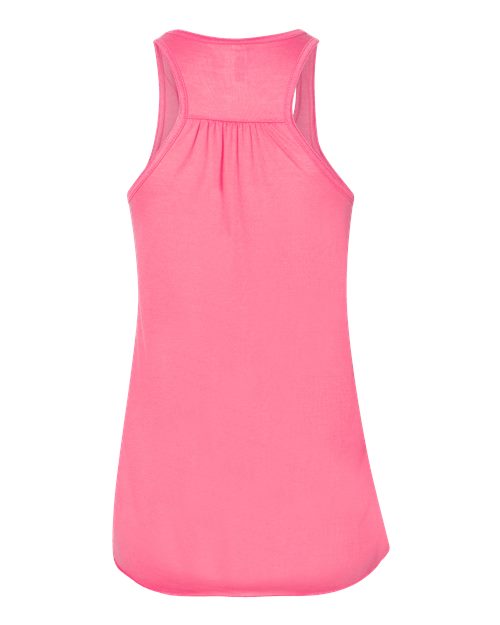 Women's Flowy Racerback Tank - Neon Pink Back