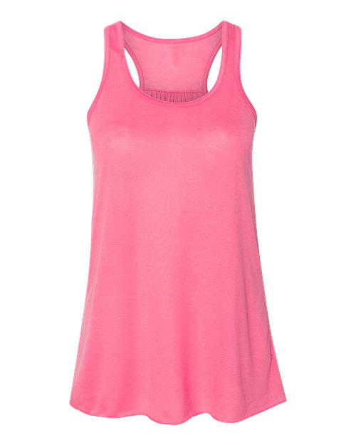 Women's Flowy Racerback Tank - Neon Pink Front