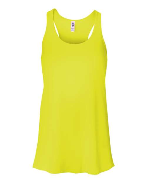 Women's Flowy Racerback Tank - Neon Yellow Front