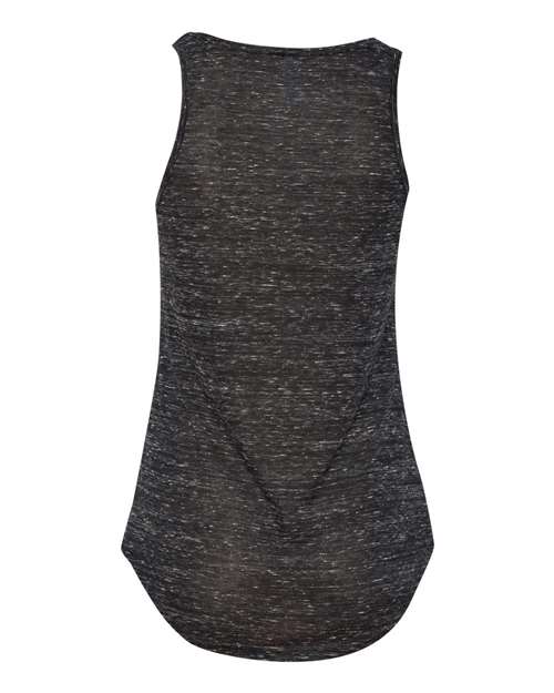 Women's Flowy V-Neck Tank - Black Marble Back