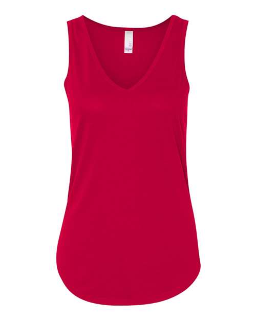Women's Flowy V-Neck Tank - Red Front