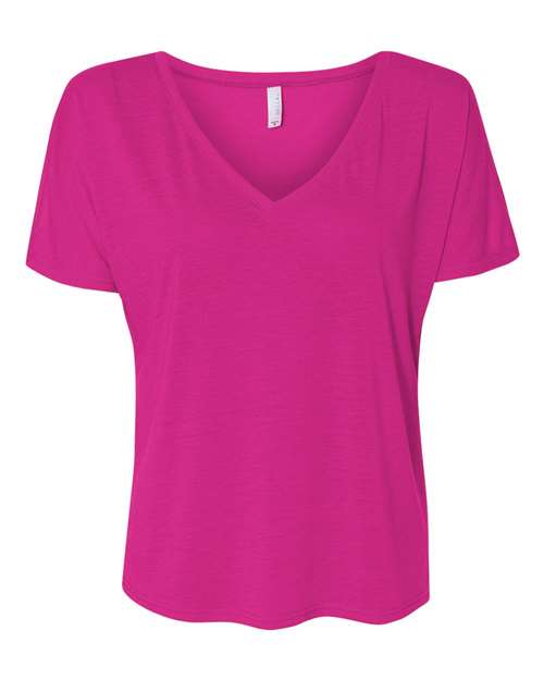 Women’s Slouchy V-Neck Tee - Berry Front