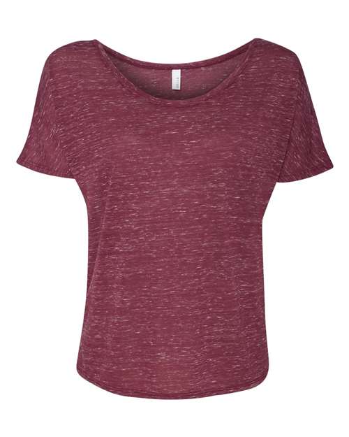Women’s Slouchy Tee - Maroon Marble Front