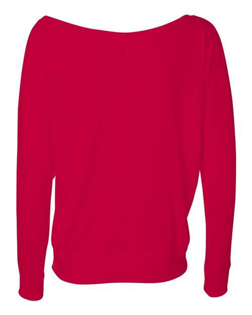 Women’s Flowy Off Shoulder Long Sleeve Tee - Red Back