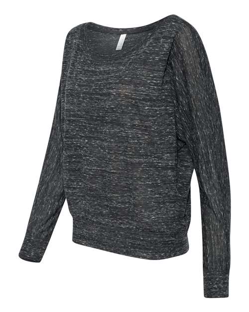 BELLA + CANVAS Women’s Flowy Off Shoulder Long Sleeve Tee - Side