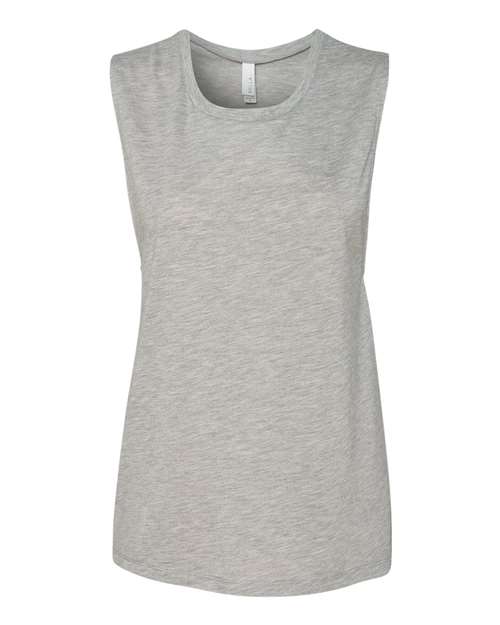 Women's Flowy Scoop Muscle Tank - Athletic Heather Front