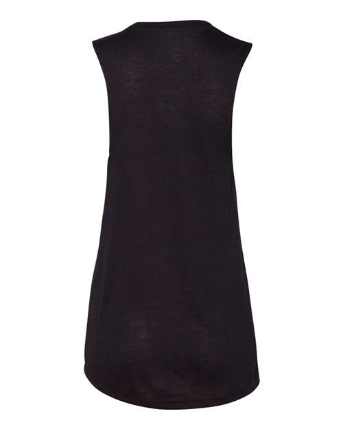 Women's Flowy Scoop Muscle Tank - Black Back