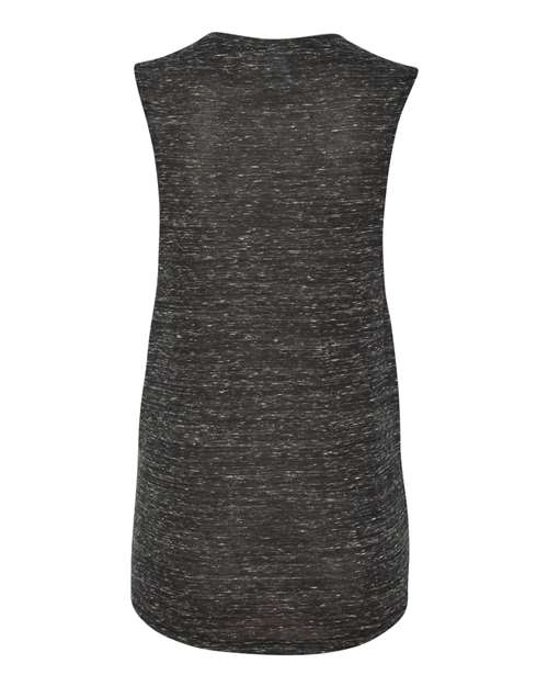 Women's Flowy Scoop Muscle Tank - Black Marble Back
