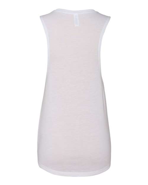 Women's Flowy Scoop Muscle Tank - White Back