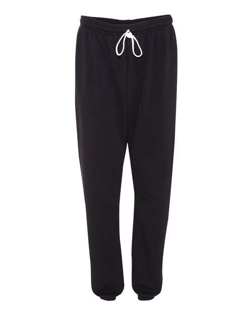 Unisex Sponge Fleece Long Scrunch Pants - Black Front