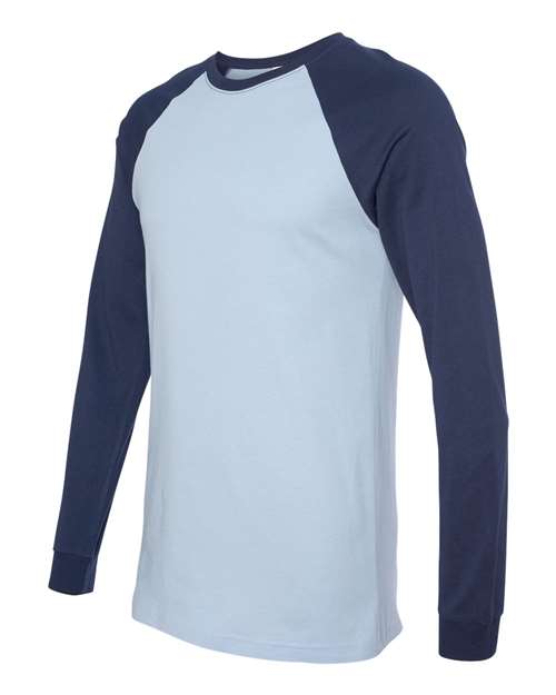 BELLA + CANVAS Men's Long Sleeve Jersey Baseball Tee - Side