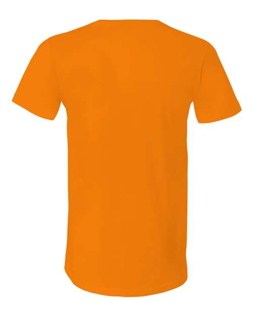 Unisex Jersey V-Neck Tee - Orange Back