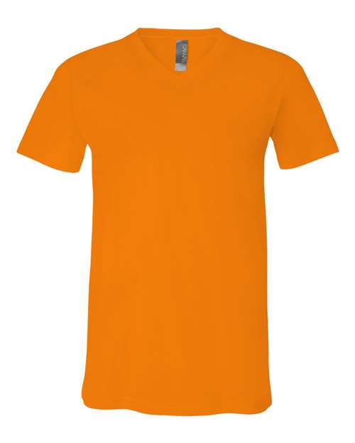 Unisex Jersey V-Neck Tee - Orange Front