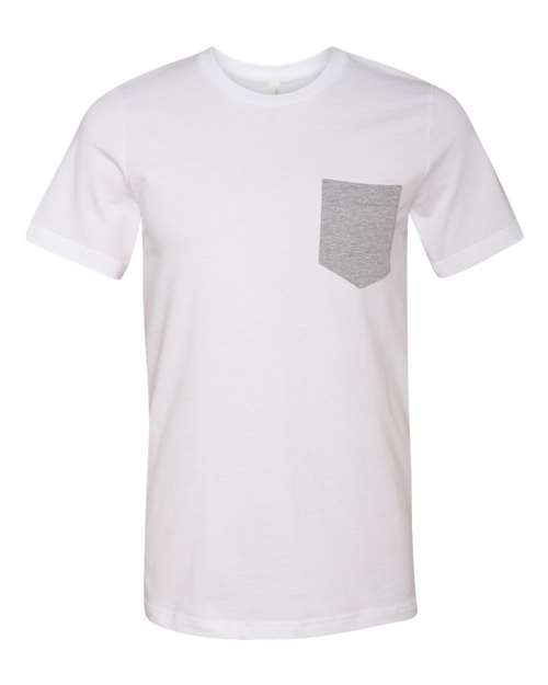 Men's Jersey Pocket Tee - White/ Athletic Heather Front