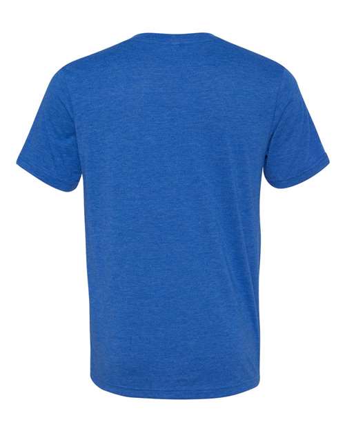 Unisex Triblend V-Neck Tee - True Royal Triblend Back